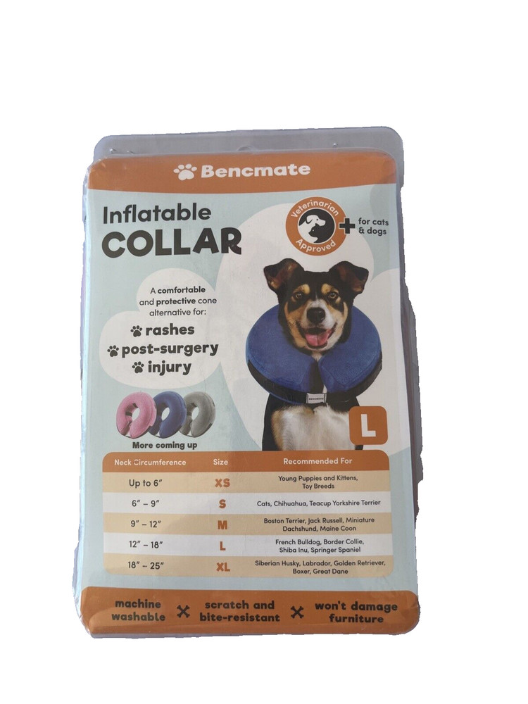 Bencmate Inflatable Dog Collar - Large -  alternative to a cone