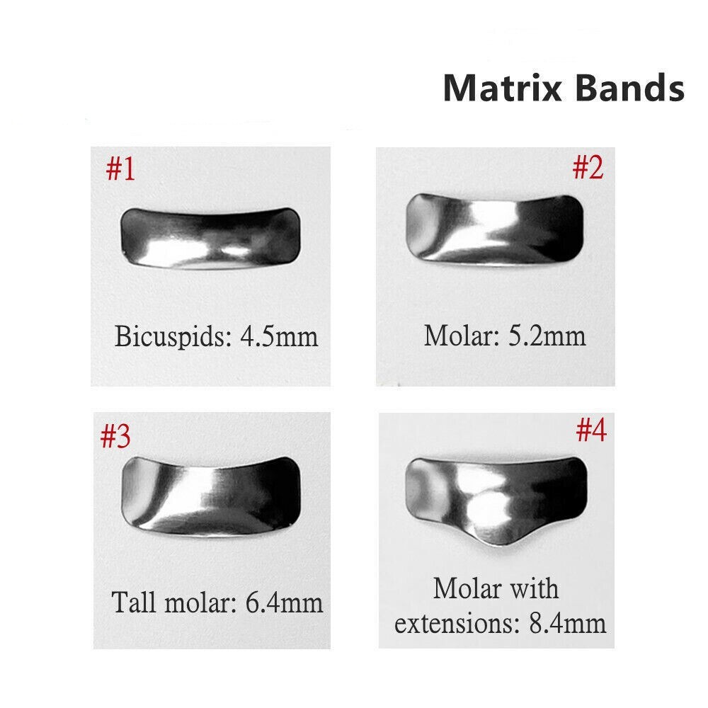 Dental Sectional Contoured Matrices Matrix Bands Clamping Separating Ring Kit