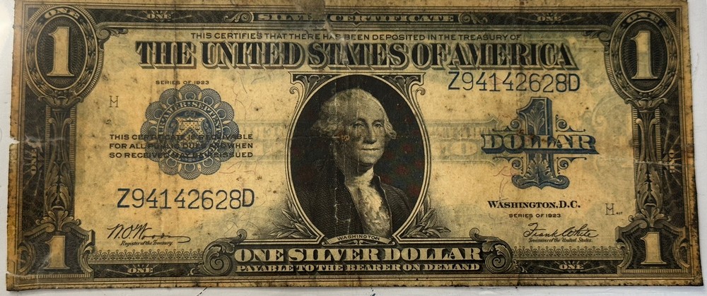 1923 LARGE SIZE  $1 SILVER CERTIFICATE | TAPED