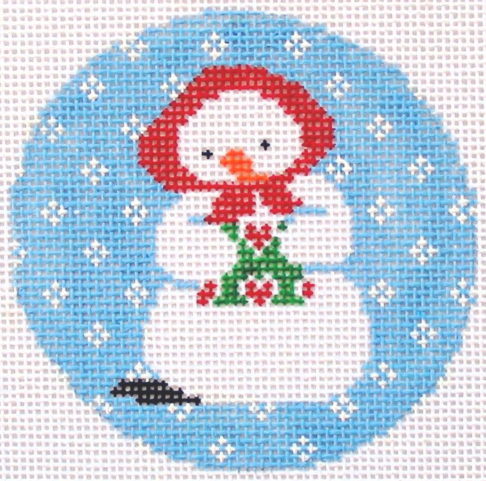 Snowmama Christmas Ornament Hand Painted Needlepoint Canvas