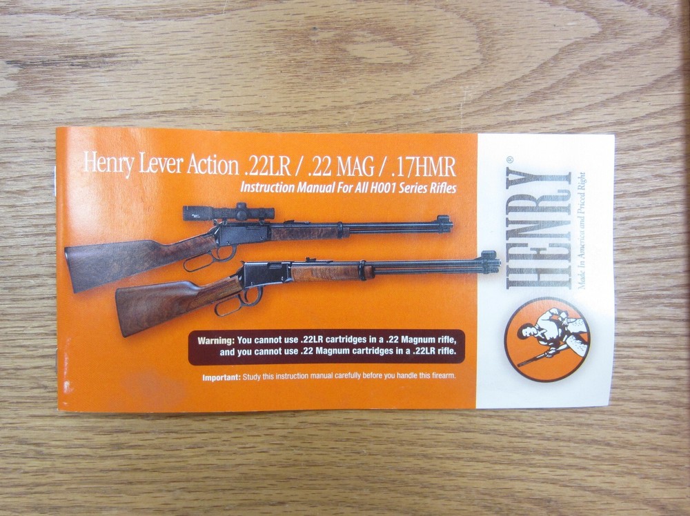 Henry 22 Caliber  Instruction Manual Lever Actions