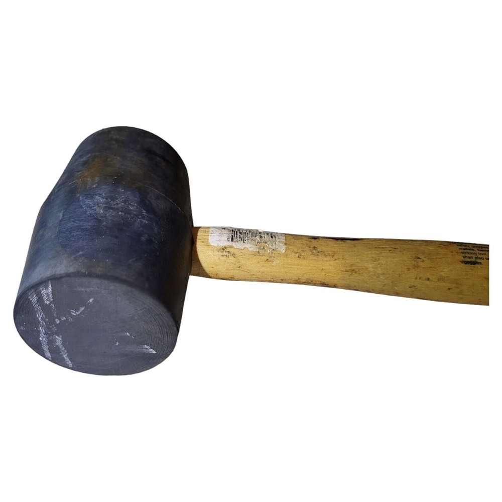 Estwing 22 Oz Rubber Mallet, Wood Handle , Black
