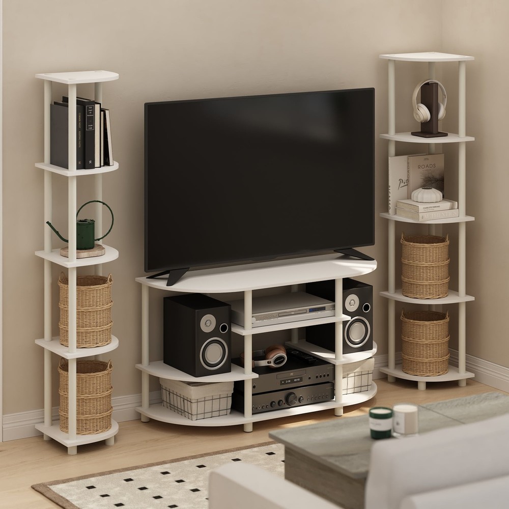 5 Tier Corner Display Rack Multipurpose Shelving Unit Set of 2 Home Storage