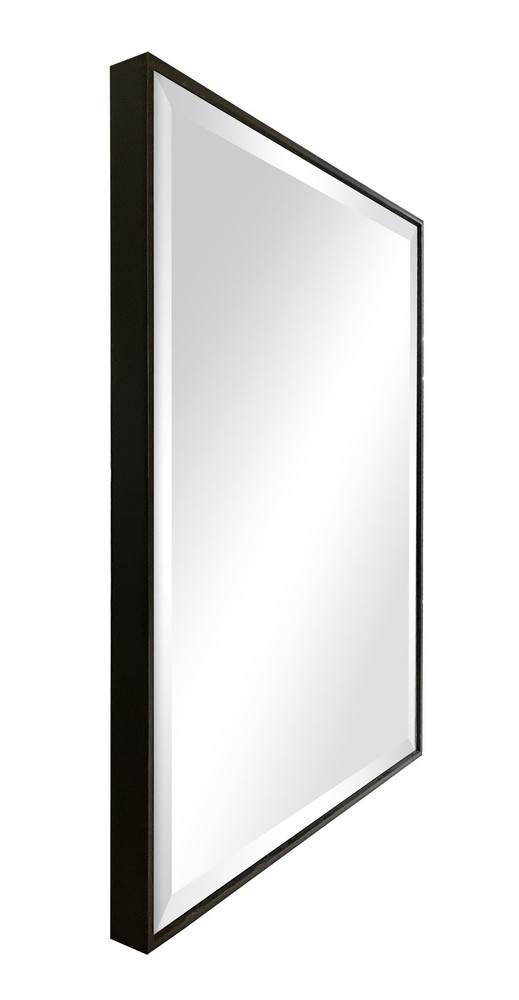 Beveled Modern Rectangular Wall Mirror, 23X29, Black