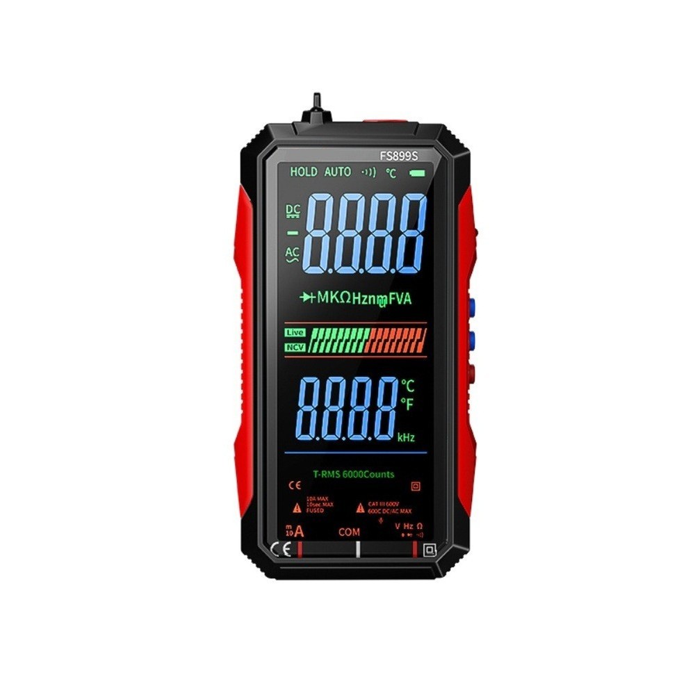 FS899S Digital Multimeter with Flashlight and Auto Ranging for Voltage Current