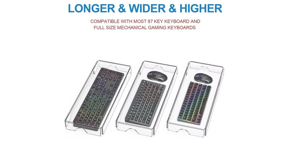 Sleek Cat Keyboard Protector in Clear Acrylic—For Clean Workspaces