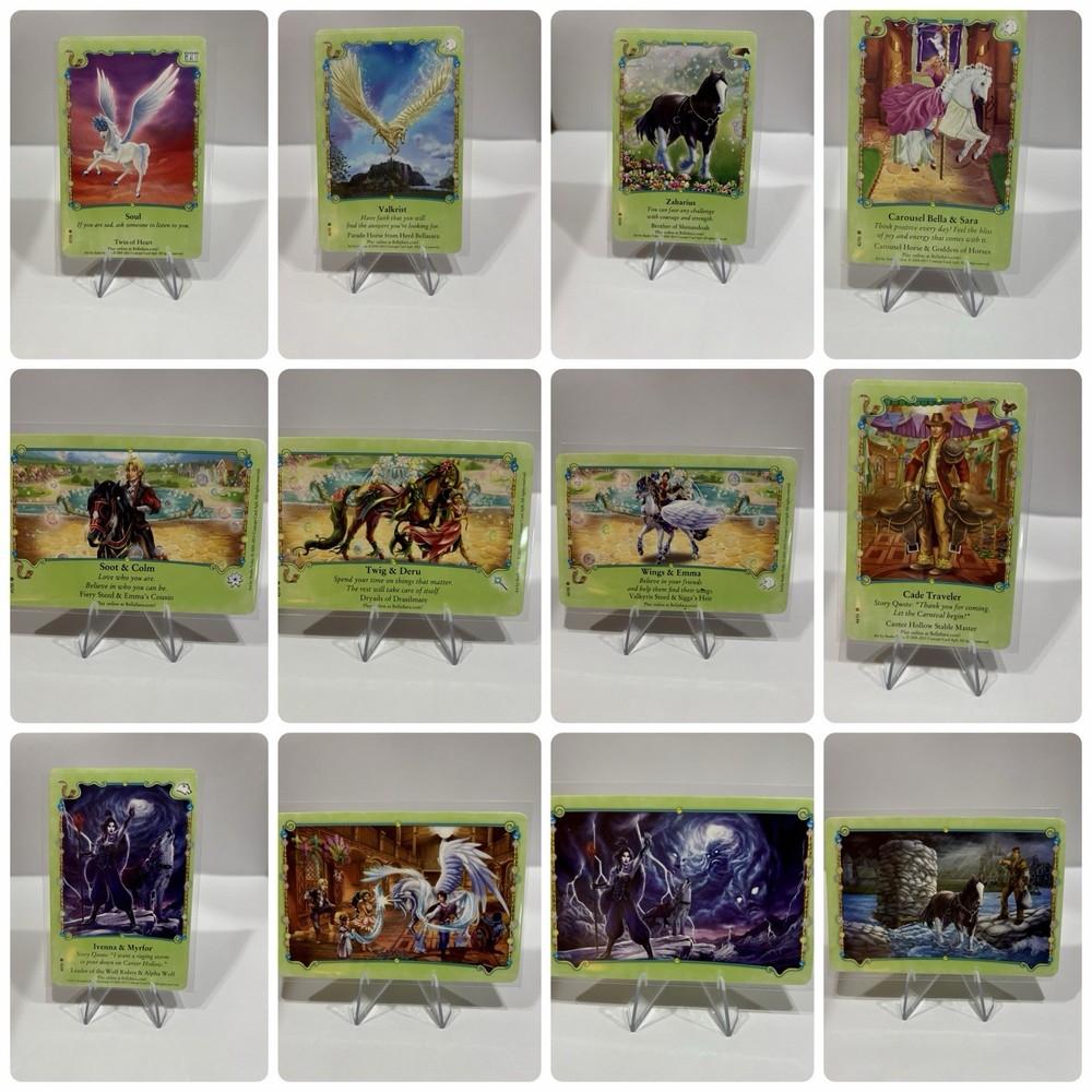 Bella Sara SPRING CARNIVAL Complete Non-Foil Set w/ all Inserts & STICKERs-Mint