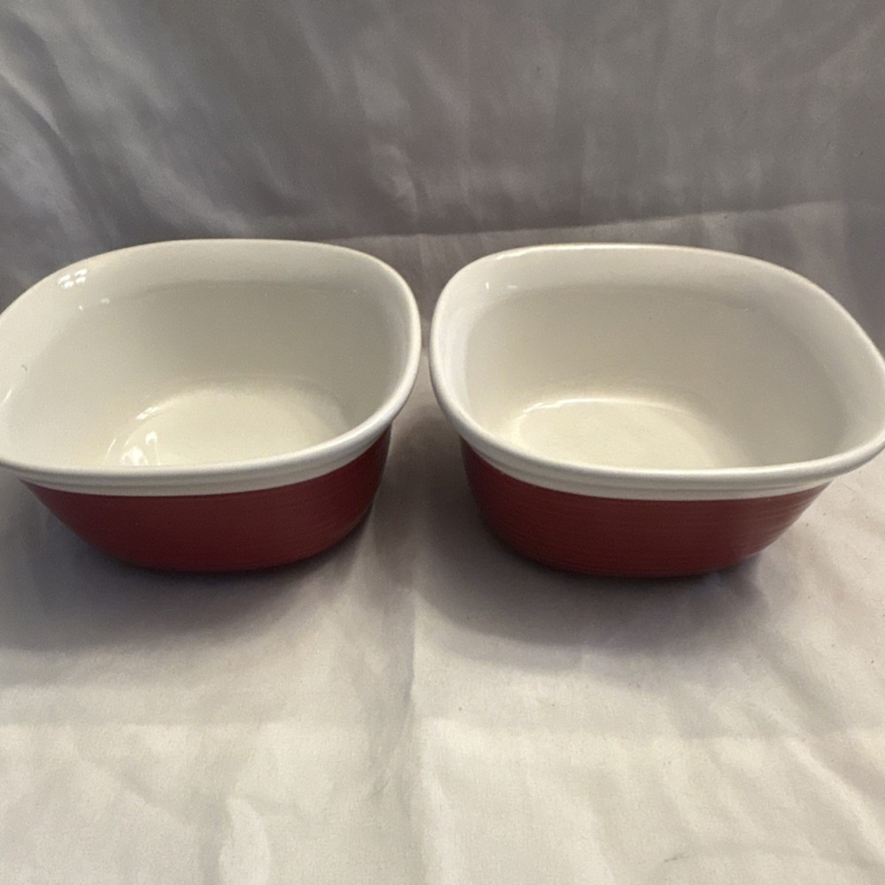 CorningWare Etch Stoneware Baking Dish Set Red 2.5qt 20oz 3-Piece