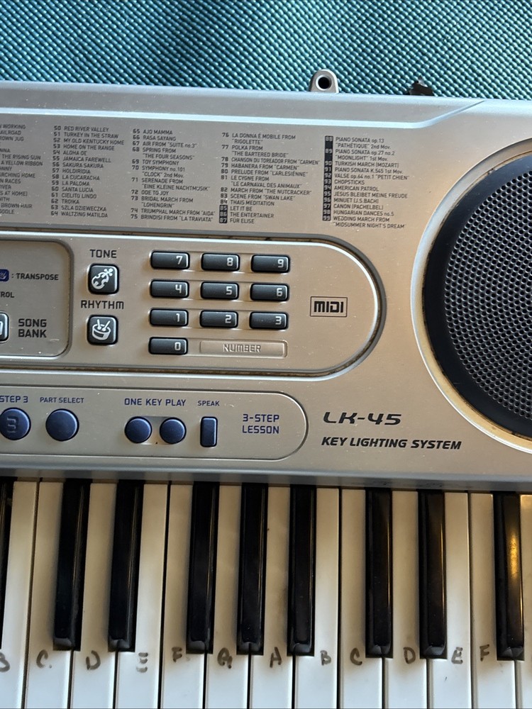 Casio LK-45 Electronic Keyboard Key Lighting System Tested And Works