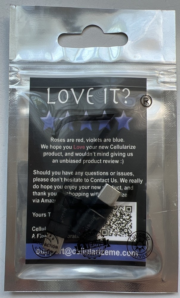 Cellularize USB C Extender Adapter (2 Pack) 40Gbps 140W Short Dock Extension