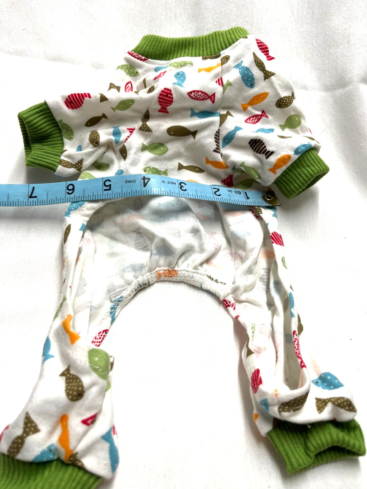 Small Dog Green Fish Print PJs- Size XS