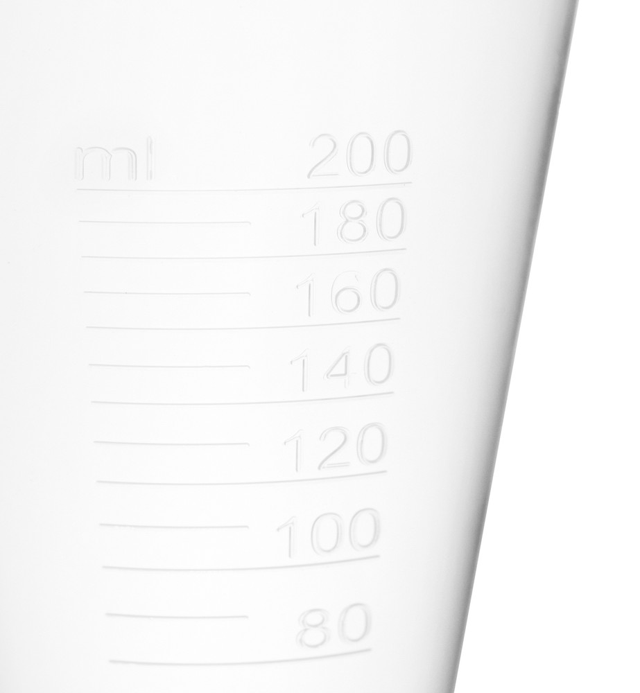 Conical Measure, 200ml - Polypropylene Plastic, Translucent - Eisco Labs