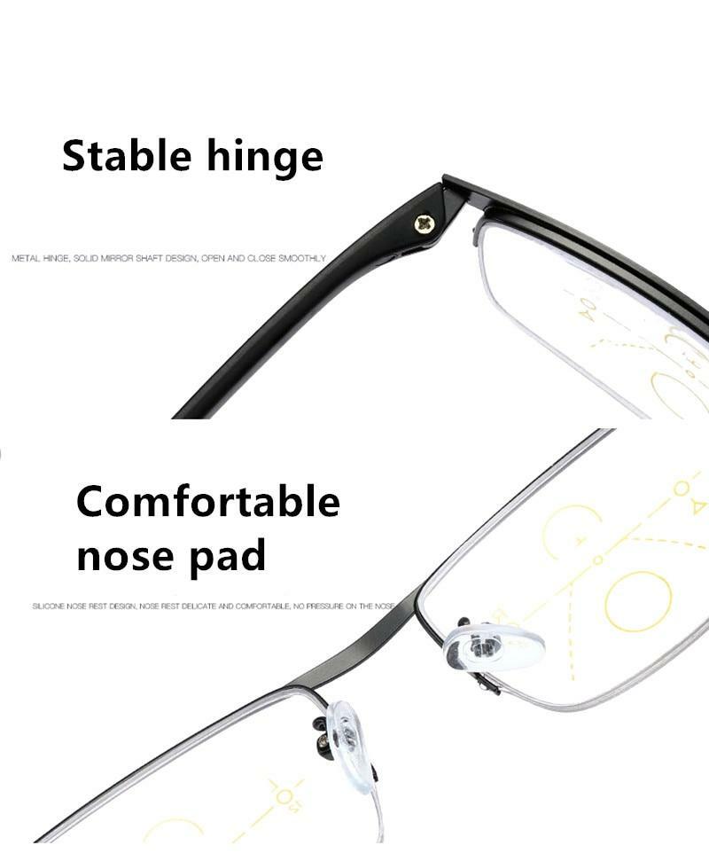 Anti blue transition reading glasses multifocal progressive Auto Focus