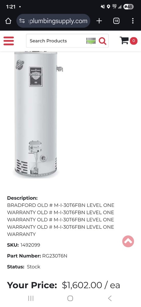 Bradford White Water Heater Gas