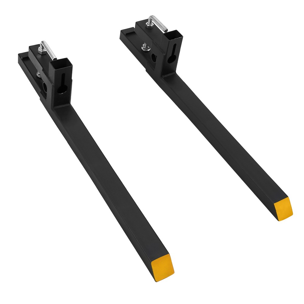 Heavy Duty 43" Clamp On Pallet Fork 2500 LB Load Quick Attach for Bucket Loader