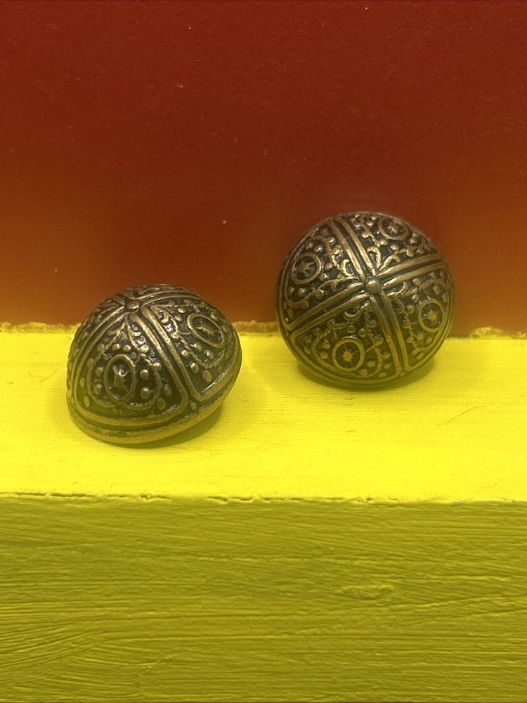 Antique unique Design Brass Dome Buttons Pair