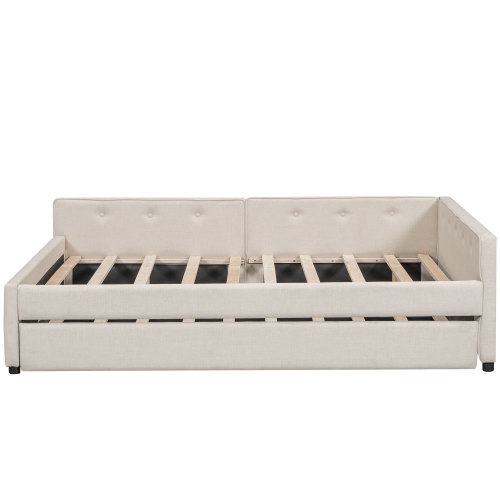 Full Queen Upholstered Daybed with Trundle Day Bed Sofa Beds Platform Bed Frames