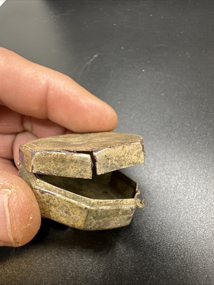 Antique Silver Plated Small Chained Container!!