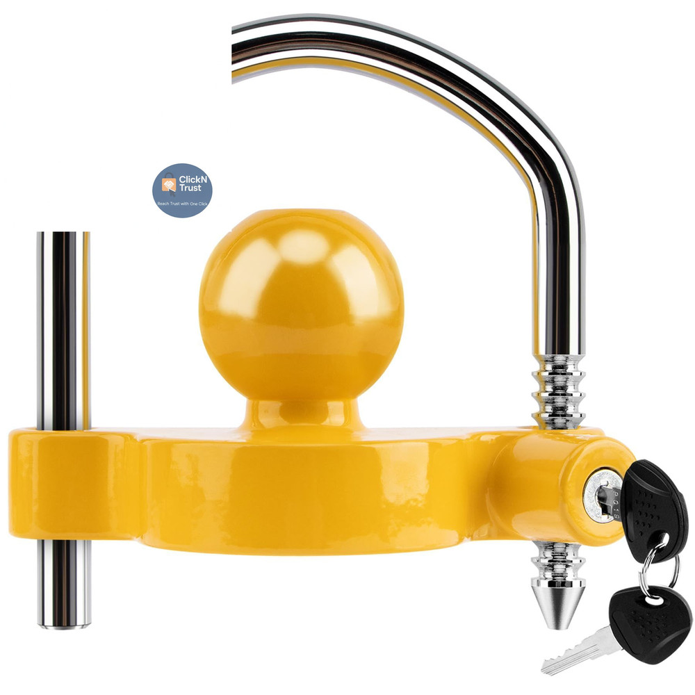 METOWARE Trailer Coupler Lock Universal Adjustable Heavy-Duty 1 PACK, Yellow