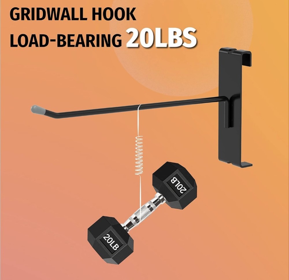 50 Pack Gridwall Hooks 6 Inch Storefront / Business Display Grid Wall Hooks