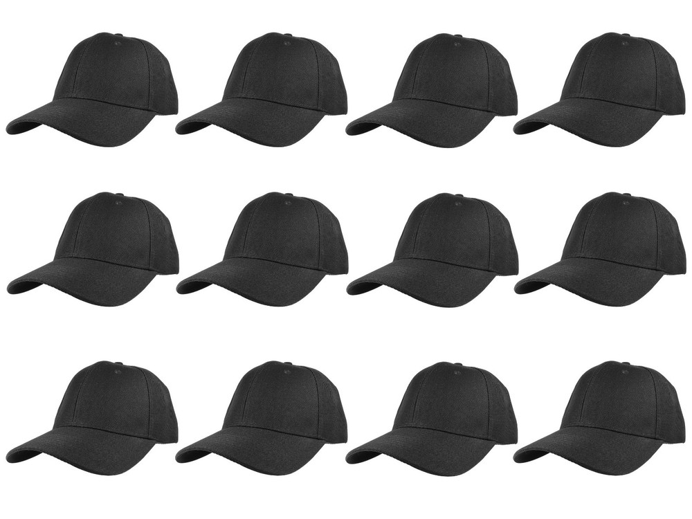 Plain Blank Solid Adjustable Baseball Cap Hats Bulk wholesale lot 12pcs