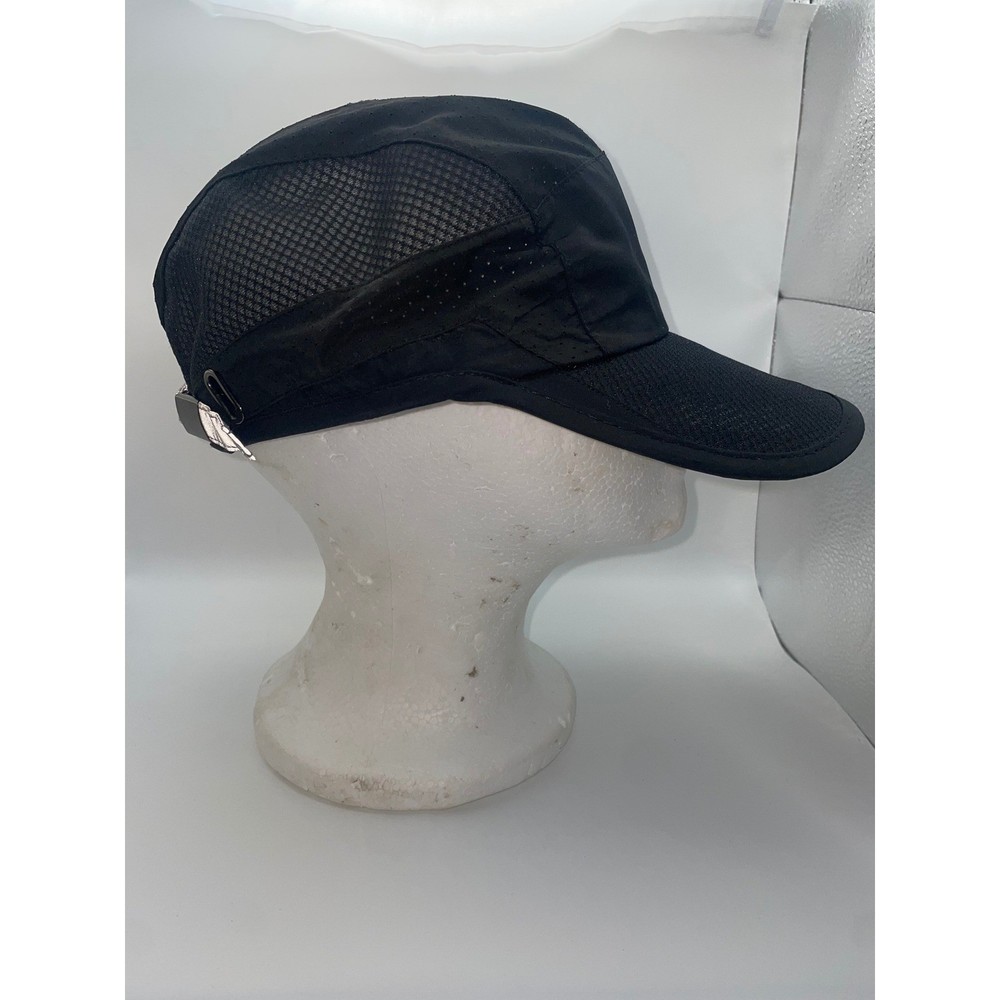 Reflective Black Running Hat Lightweight Mesh Performance Baseball Cap
