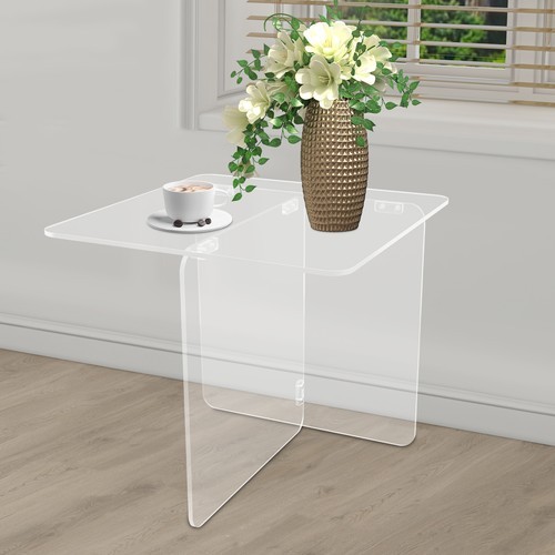 Acrylic Side Table, End Table, Free Standing Clear Modern Bedside Table
