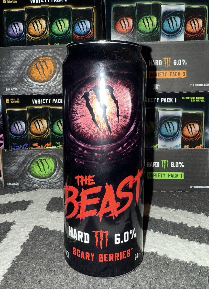 The Beast 7 Empty Cans 24 oz. 710 ml. Monster Energy
