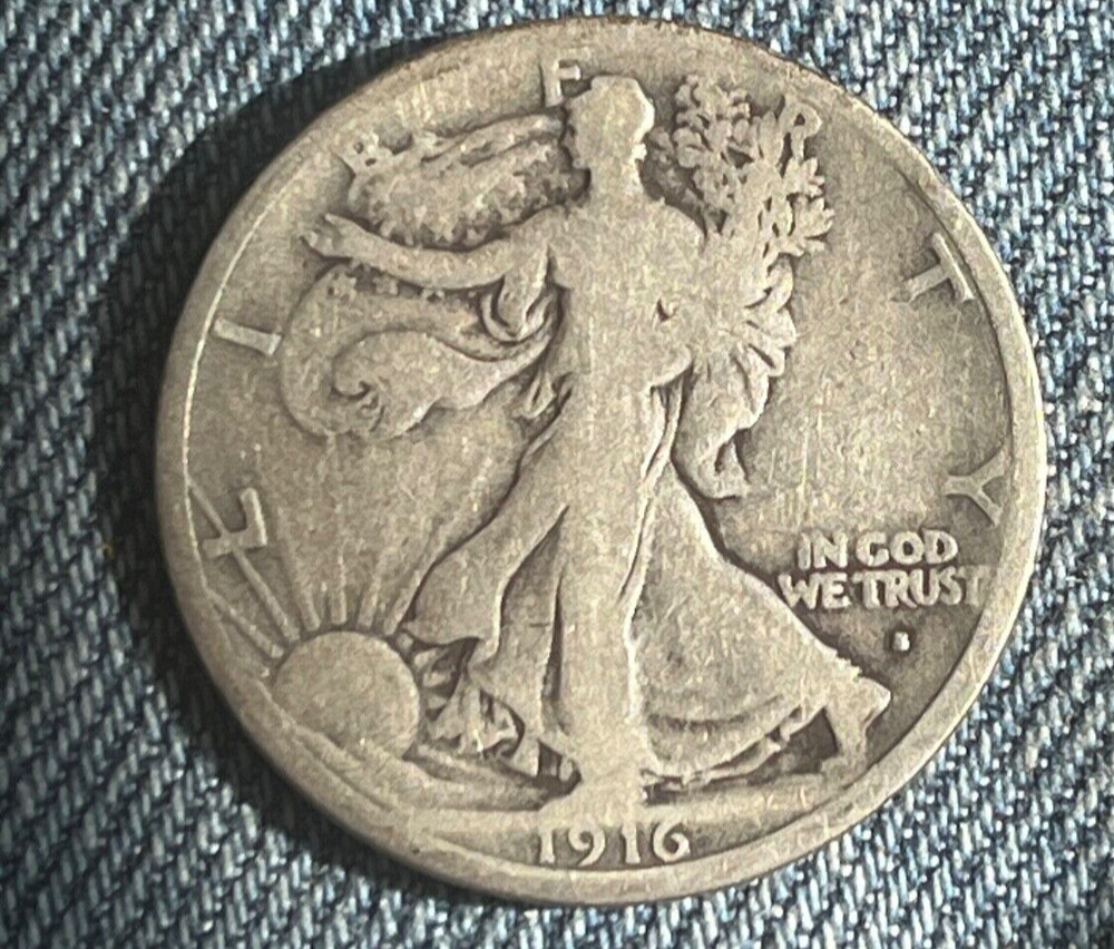 1916-s  Walking Liberty half dollar , VG , scarce