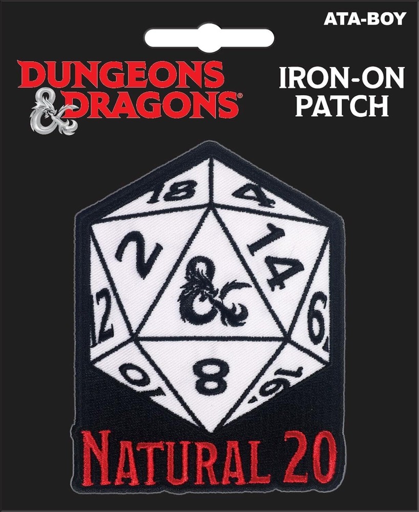 Dungeons & Dragons Iron-On Patch Natural 20 Ata-Boy 10885