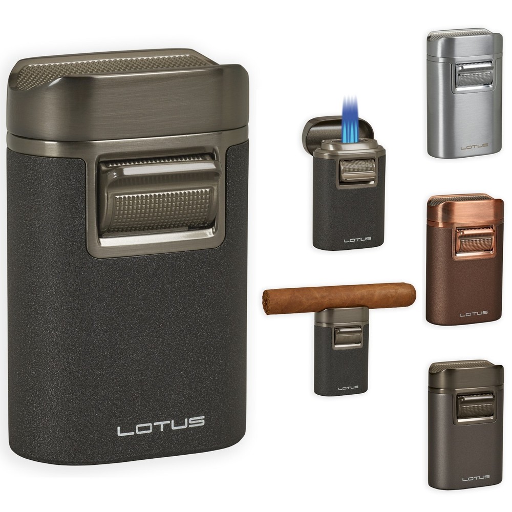 Lotus Brawn Table Cigar Lighter Quad Flames Cigar Rest Cap Choose Color
