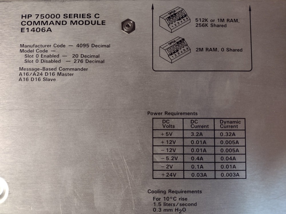 HP Agilent E1406A HP-IB Command Module VXI C-Size