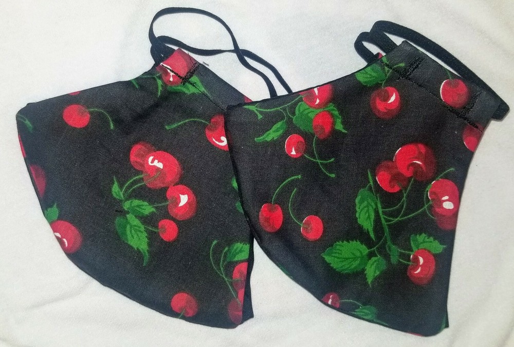 2 Pack Cherry print Print Face Masks