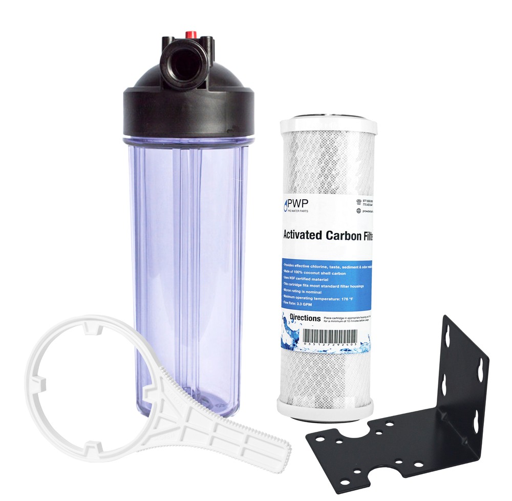 Water Filtration System with 3/4" Clear Housing and Activated Carbon Filter