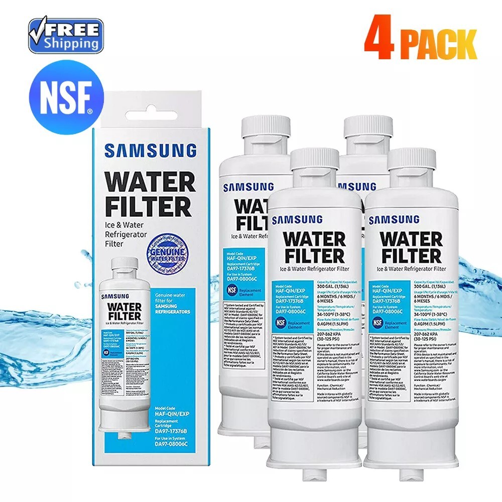 4 PACK Genuine Samsung DA97-17376B HAF-QIN/EXP REFRIGERATOR Water Filter US