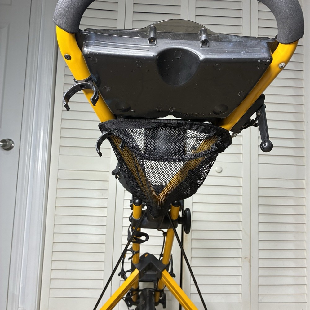Sun Mountain Yellow Push Pull Golf Speed Cart 3 Wheel Folding Collapsible