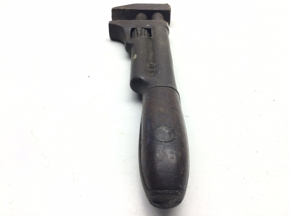 Antique 10” Wood Handle Adjustable Pipe/ Monkey Wrench Sept. 7, ‘97
