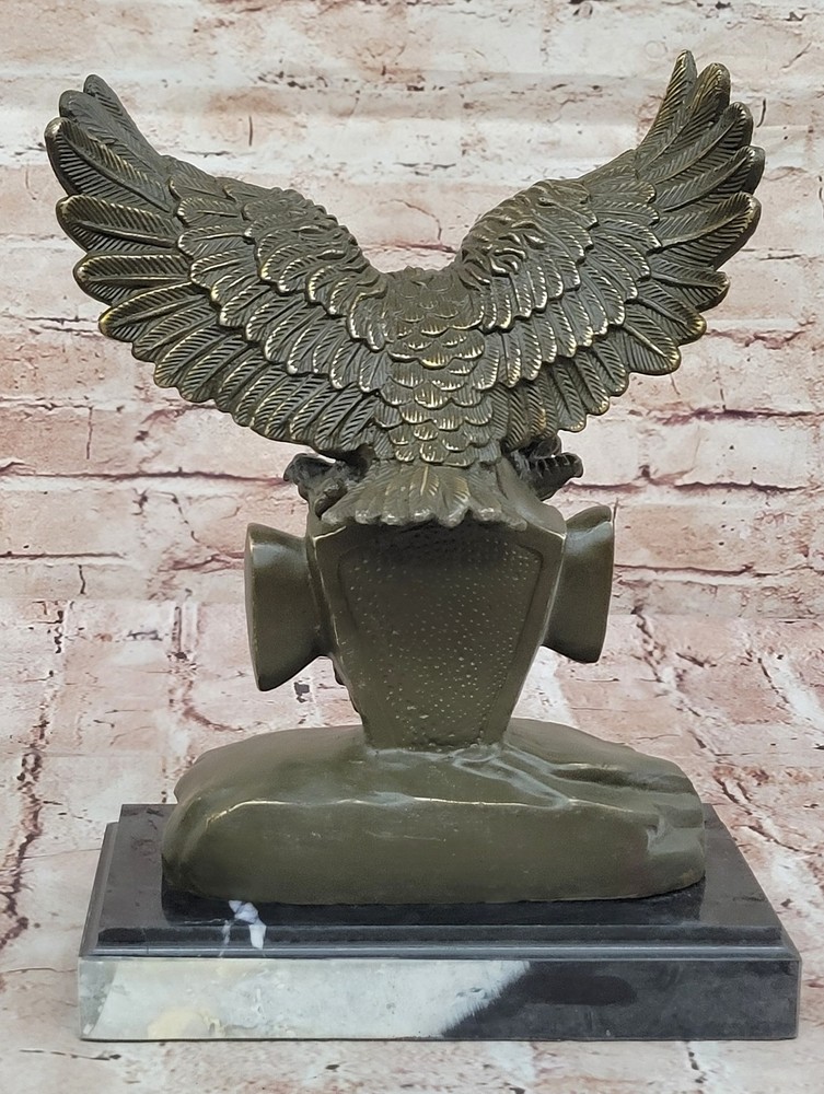 Bronze Unity Eagle Sculpture Limited Edition Handshake Symbol Home Office