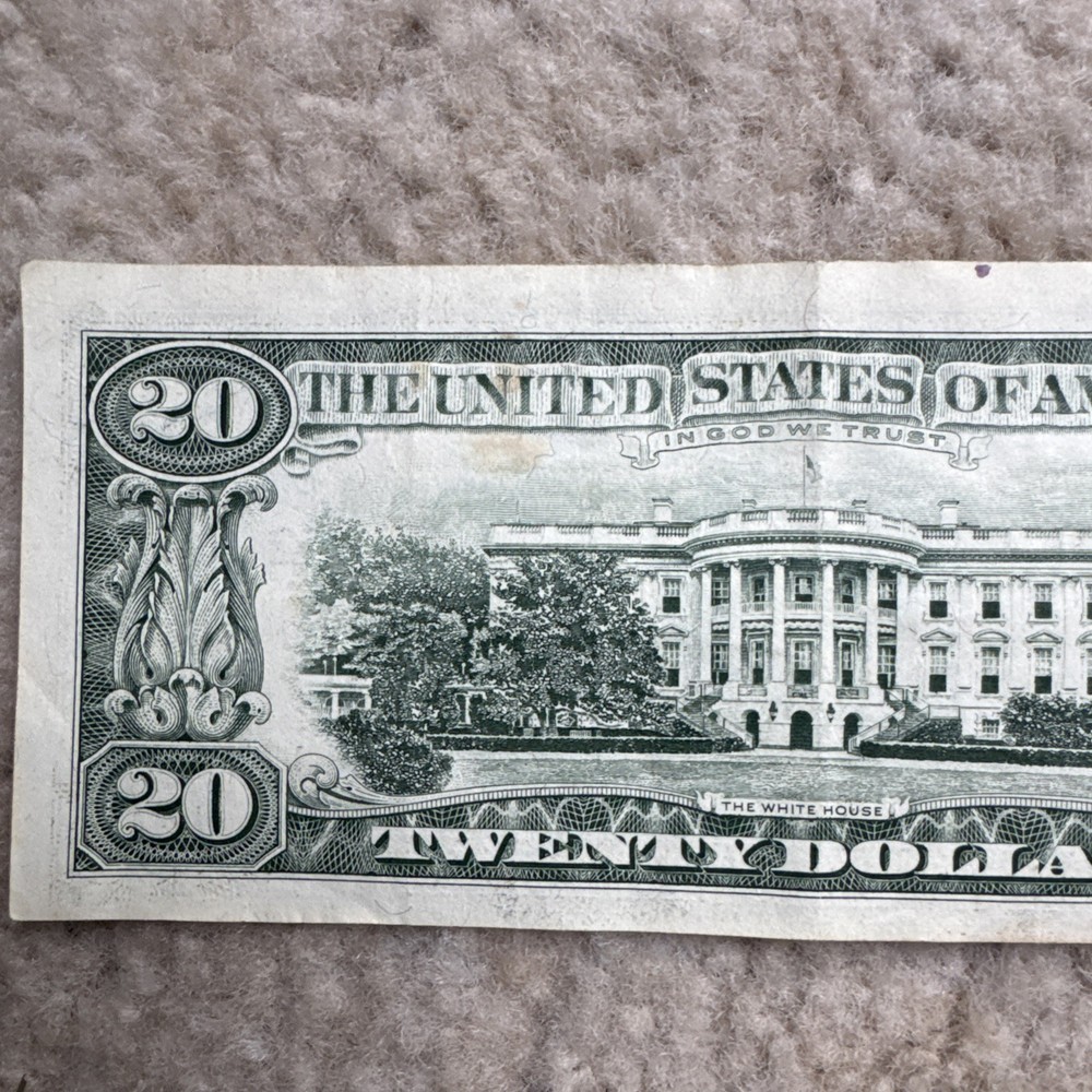1995 Twenty Dollar Federal Reserve Note $20 - MISALIGNED ERROR
