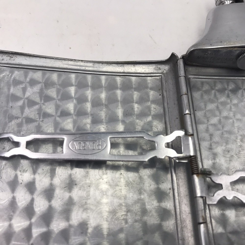 ART DECO RONSON MASTERCASE LIGHTER AND CIGARETTE CASE COMBO Inscribed