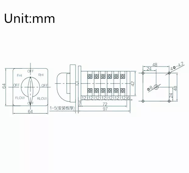 Milling Machine Switch Six Part Forward Reverse Universal Transfer CNC Mill Tool