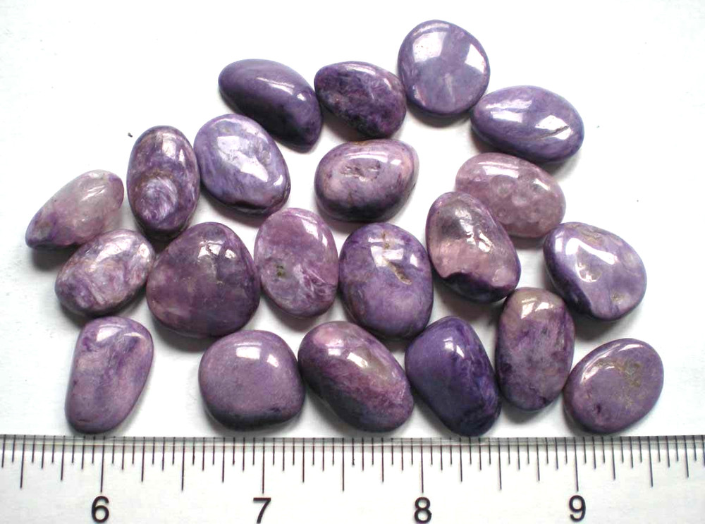 Charoite Tumbled Stones - 21 stones rt563