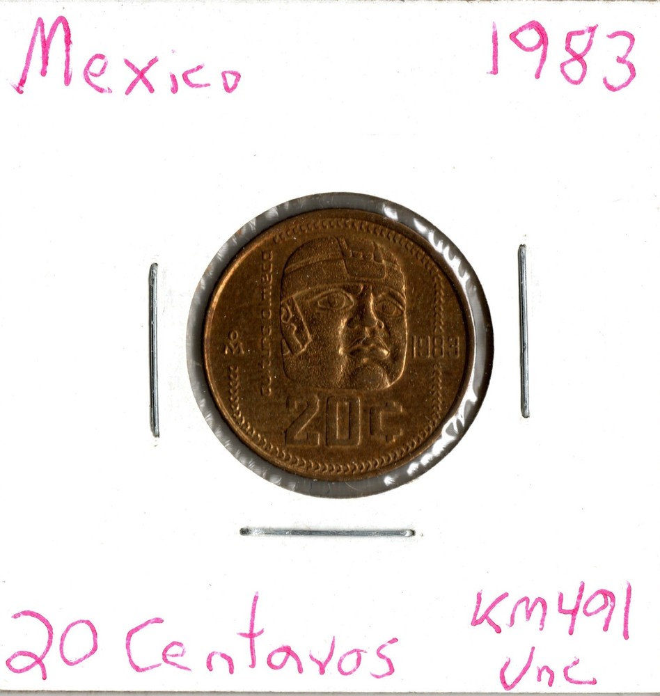 Coin Mexico 20 Centavos 1983 KM491