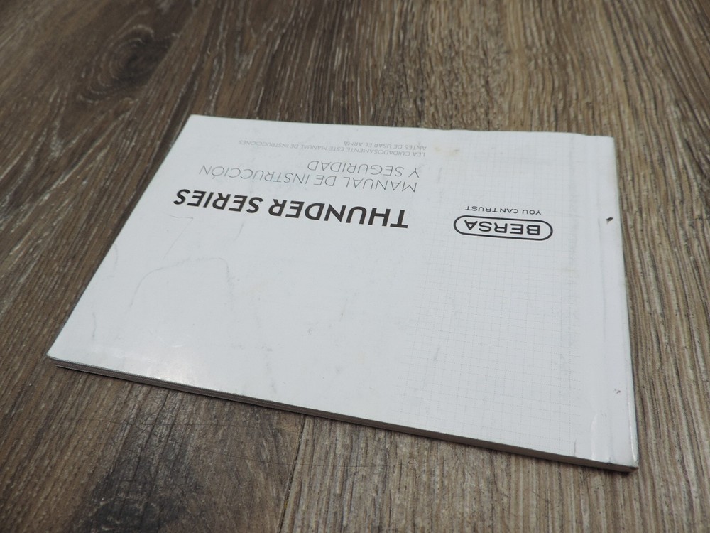 Bersa Thunder Series Safety Warnings and Instruction Handbook