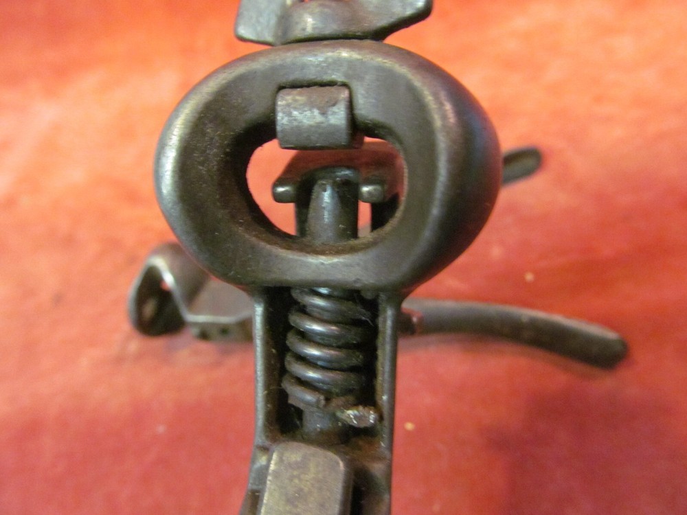 2 ANTIQUE ROUGHT IRON ADJUSTABLE HAND RIVET SNAP PUNCH TOOLS