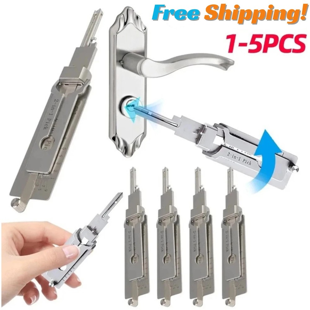 Key Decoder 2 In 1 Portable Lock Picking Set Hook And Pickup Tool Kit Ergonomic