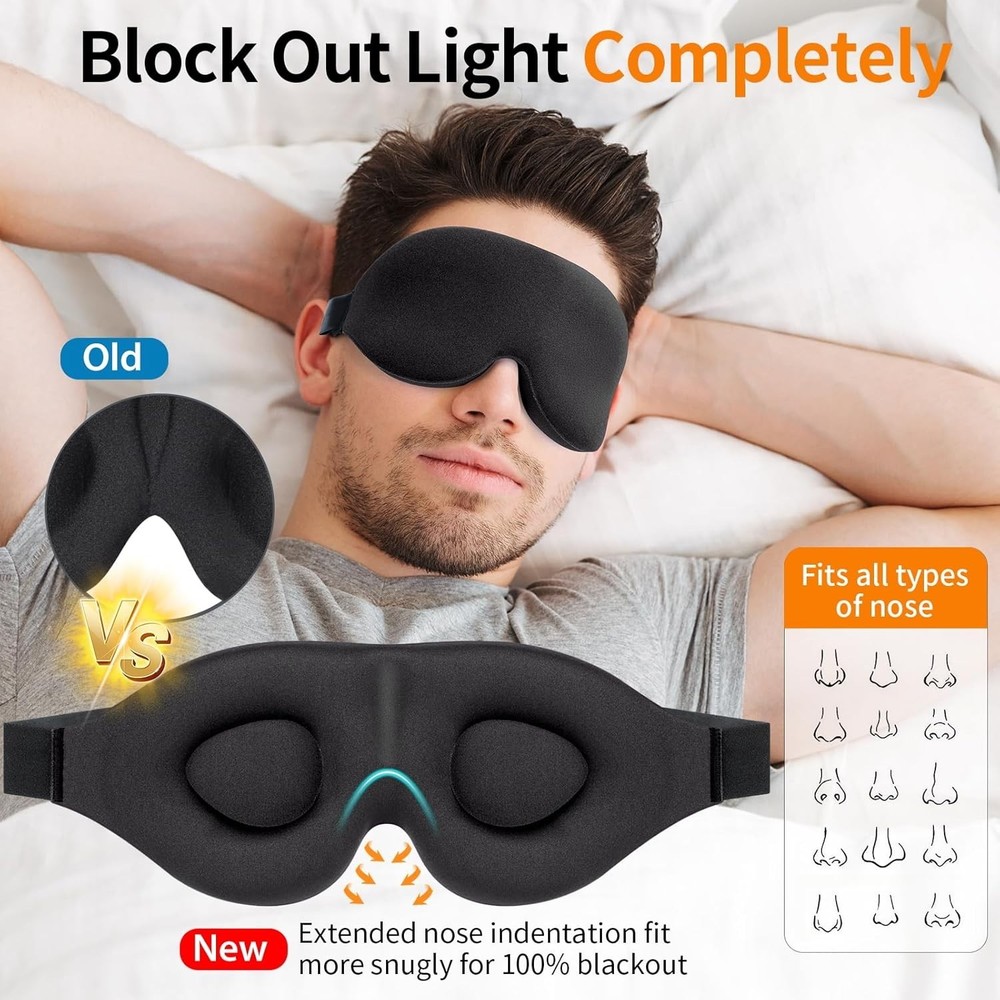 Zero Pressure Luxury Eye Cover - Complete Light Blocking for Deep Sleep Anywhere