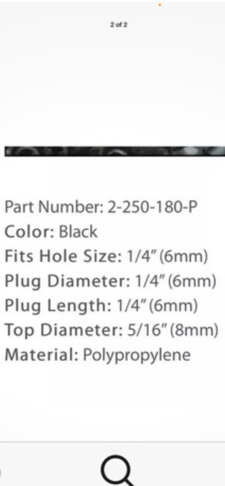 1/4" White Hole Plugs - Qty 25