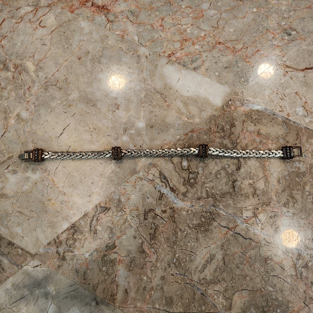 Silver Tone Braided 7.5"Long Bracelet
