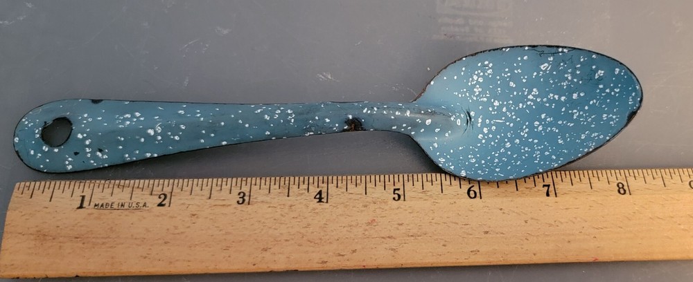 Speckled Light Blue With White Dots Agate 8.25" Spoon